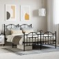 vidaXL Estructura de cama cabecero y pie de cama metal negro 135x190cm vidaXL Estructura de cama cabecero y pie de cama metal negro 135x190cm