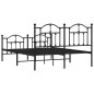 vidaXL Estructura de cama cabecero y pie de cama metal negro 135x190cm vidaXL Estructura de cama cabecero y pie de cama metal negro 135x190cm