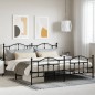 vidaXL Estructura de cama cabecero y pie de cama metal negro 193x203cm vidaXL Estructura de cama cabecero y pie de cama metal negro 193x203cm