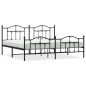 vidaXL Estructura de cama cabecero y pie de cama metal negro 193x203cm vidaXL Estructura de cama cabecero y pie de cama metal negro 193x203cm
