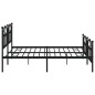 vidaXL Estructura de cama cabecero y pie de cama metal negro 193x203cm vidaXL Estructura de cama cabecero y pie de cama metal negro 193x203cm