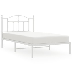 vidaXL Estructura de cama de metal con cabecero blanco 100x190 cm