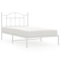 vidaXL Estructura de cama de metal con cabecero blanco 100x190 cm