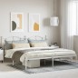 vidaXL Estructura de cama de metal con cabecero blanco 193x203 cm vidaXL Estructura de cama de metal con cabecero blanco 193x203 cm