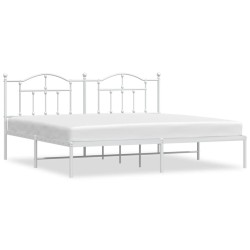 vidaXL Estructura de cama de metal con cabecero blanco 193x203 cm