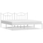 vidaXL Estructura de cama de metal con cabecero blanco 193x203 cm vidaXL Estructura de cama de metal con cabecero blanco 193x203 cm