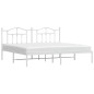 vidaXL Estructura de cama de metal con cabecero blanco 193x203 cm vidaXL Estructura de cama de metal con cabecero blanco 193x203 cm