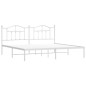 vidaXL Estructura de cama de metal con cabecero blanco 193x203 cm vidaXL Estructura de cama de metal con cabecero blanco 193x203 cm
