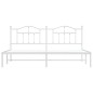 vidaXL Estructura de cama de metal con cabecero blanco 193x203 cm vidaXL Estructura de cama de metal con cabecero blanco 193x203 cm
