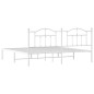 vidaXL Estructura de cama de metal con cabecero blanco 193x203 cm vidaXL Estructura de cama de metal con cabecero blanco 193x203 cm
