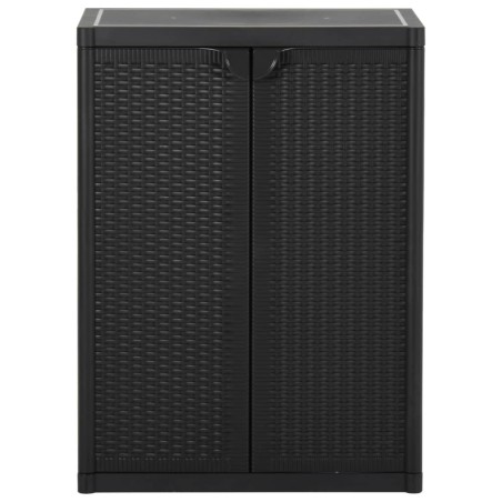 vidaXL Armario de almacenaje de jardín PP ratán negro 65x45x88 cm