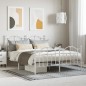 vidaXL Estructura cama metal con cabecero y estribo blanco 135x190 cm vidaXL Estructura cama metal con cabecero y estribo blanco 135x190 cm