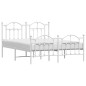 vidaXL Estructura cama metal con cabecero y estribo blanco 135x190 cm vidaXL Estructura cama metal con cabecero y estribo blanco 135x190 cm