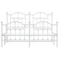 vidaXL Estructura cama metal con cabecero y estribo blanco 135x190 cm vidaXL Estructura cama metal con cabecero y estribo blanco 135x190 cm
