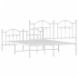 vidaXL Estructura cama metal con cabecero y estribo blanco 135x190 cm vidaXL Estructura cama metal con cabecero y estribo blanco 135x190 cm