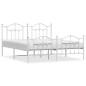 vidaXL Estructura cama metal con cabecero y pie cama blanco 183x213 cm vidaXL Estructura cama metal con cabecero y pie cama blanco 183x213 cm