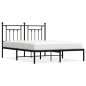 vidaXL Estructura de cama con cabecero metal negro 150x200 cm