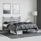vidaXL Estructura de cama con cabecero metal negro 150x200 cm