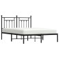 vidaXL Estructura de cama con cabecero metal negro 150x200 cm