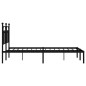 vidaXL Estructura de cama con cabecero metal negro 150x200 cm