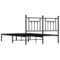 vidaXL Estructura de cama con cabecero metal negro 150x200 cm