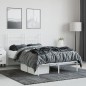 vidaXL Estructura de cama de metal con cabecero blanca 135x190 cm vidaXL Estructura de cama de metal con cabecero blanca 135x190 cm