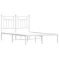 vidaXL Estructura de cama de metal con cabecero blanca 135x190 cm vidaXL Estructura de cama de metal con cabecero blanca 135x190 cm
