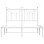 vidaXL Estructura de cama de metal con cabecero blanca 135x190 cm vidaXL Estructura de cama de metal con cabecero blanca 135x190 cm
