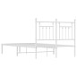 vidaXL Estructura de cama de metal con cabecero blanca 135x190 cm vidaXL Estructura de cama de metal con cabecero blanca 135x190 cm