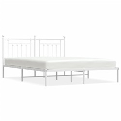 vidaXL Estructura de cama de metal con cabecero blanco 183x213 cm