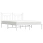 vidaXL Estructura de cama de metal con cabecero blanco 183x213 cm vidaXL Estructura de cama de metal con cabecero blanco 183x213 cm
