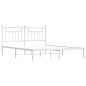 vidaXL Estructura de cama de metal con cabecero blanco 183x213 cm vidaXL Estructura de cama de metal con cabecero blanco 183x213 cm