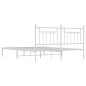 vidaXL Estructura de cama de metal con cabecero blanco 183x213 cm vidaXL Estructura de cama de metal con cabecero blanco 183x213 cm