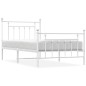 vidaXL Estructura cama metal cabecero y pie de cama blanca 100x190 cm vidaXL Estructura cama metal cabecero y pie de cama blanca 100x190 cm