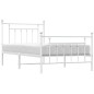 vidaXL Estructura cama metal cabecero y pie de cama blanca 100x190 cm vidaXL Estructura cama metal cabecero y pie de cama blanca 100x190 cm