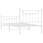 vidaXL Estructura cama metal cabecero y pie de cama blanca 100x190 cm vidaXL Estructura cama metal cabecero y pie de cama blanca 100x190 cm