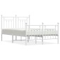 vidaXL Estructura cama metal con cabecero y estribo blanco 135x190 cm vidaXL Estructura cama metal con cabecero y estribo blanco 135x190 cm