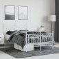 vidaXL Estructura cama metal con cabecero y estribo blanco 135x190 cm vidaXL Estructura cama metal con cabecero y estribo blanco 135x190 cm