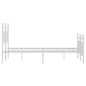 vidaXL Estructura cama metal con cabecero y estribo blanco 135x190 cm vidaXL Estructura cama metal con cabecero y estribo blanco 135x190 cm