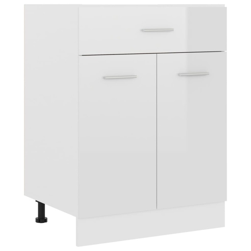 vidaXL Armario inferior madera ingeniería blanco brillo 60x46x81,5 cm vidaXL Armario inferior madera ingeniería blanco brillo 60x46x81,5 cm