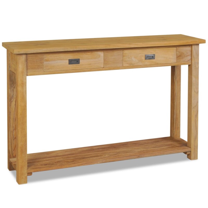 vidaXL Mesa consola de madera de teca maciza 120x30x80 cm vidaXL Mesa consola de madera de teca maciza 120x30x80 cm