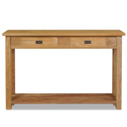 vidaXL Mesa consola de madera de teca maciza 120x30x80 cm