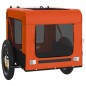 vidaXL Remolque de bicicleta mascotas hierro tela Oxford naranja negro
