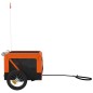 vidaXL Remolque de bicicleta mascotas hierro tela Oxford naranja negro