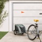 vidaXL Remolque de bicicleta mascotas hierro tela Oxford gris vidaXL Remolque de bicicleta mascotas hierro tela Oxford gris