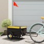 vidaXL Remolque para bicicleta hierro negro y amarillo 30 kg vidaXL Remolque para bicicleta hierro negro y amarillo 30 kg