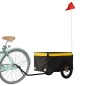 vidaXL Remolque para bicicleta hierro negro y amarillo 30 kg vidaXL Remolque para bicicleta hierro negro y amarillo 30 kg