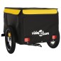 vidaXL Remolque para bicicleta hierro negro y amarillo 30 kg vidaXL Remolque para bicicleta hierro negro y amarillo 30 kg
