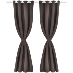 vidaXL Cortinas opacas 2 piezas con ojales de metal 135x175 cm marrón