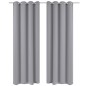 vidaXL Cortinas opacas 2 piezas con ojales de metal 135x175 cm gris vidaXL Cortinas opacas 2 piezas con ojales de metal 135x175 cm gris